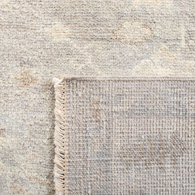 Ivory Hand-Knotted Wool Oriental 9' x 12' Area Rug