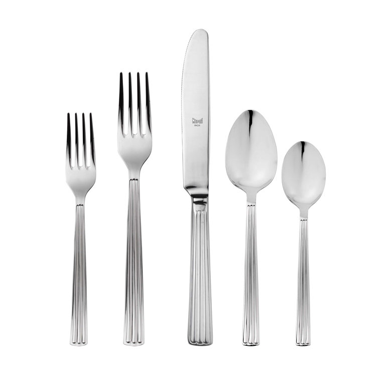 Sole Polished Stainless Steel 5-Piece Flatware Set