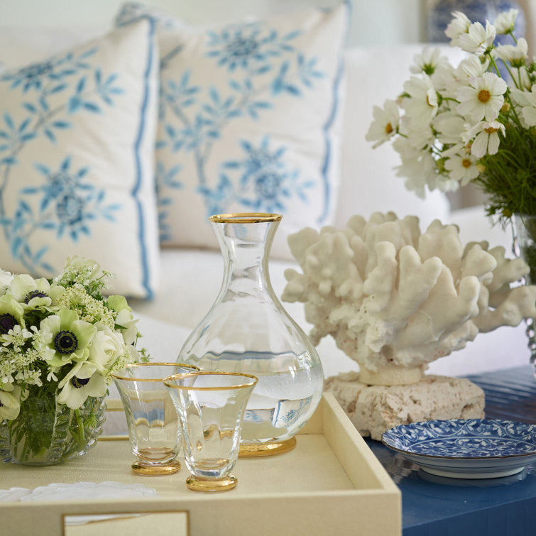 Sophia 20oz Hand-Blown Crystal Carafe with Gold Detailing