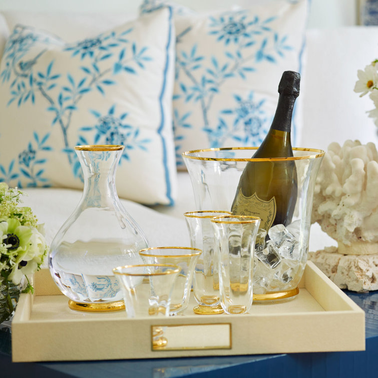 Sophia 20oz Hand-Blown Crystal Carafe with Gold Detailing