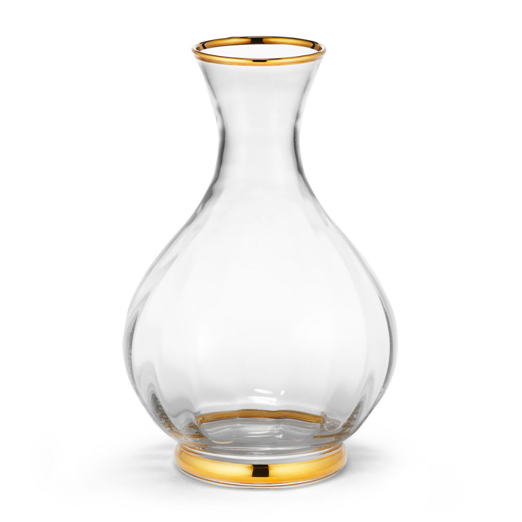 Sophia 20oz Hand-Blown Crystal Carafe with Gold Detailing