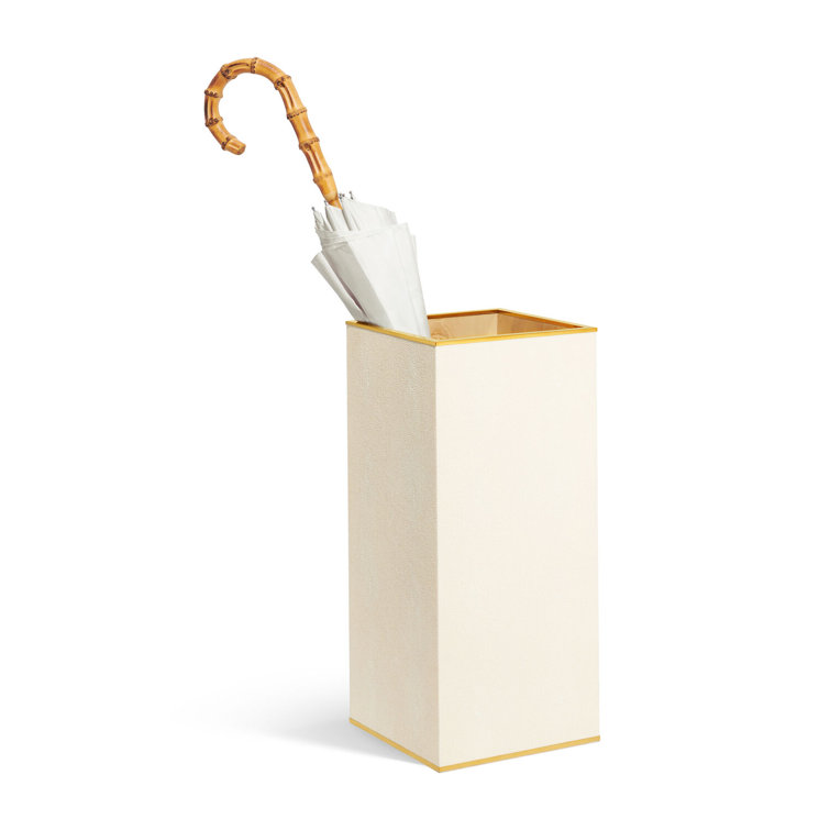 Ivory Shagreen-Embossed Freestanding Umbrella Stand
