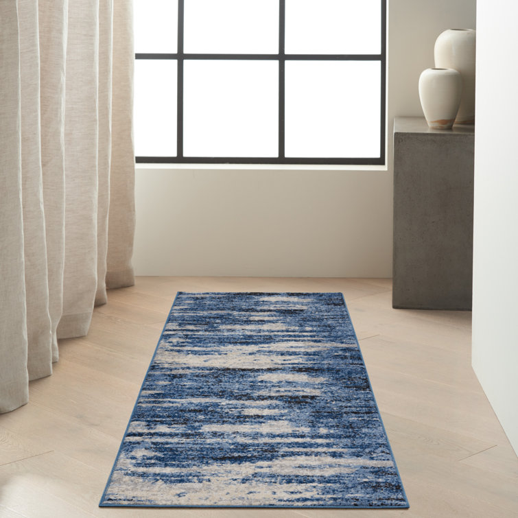 Handmade Gray Floral Abstract Easy-Care Synthetic Rug