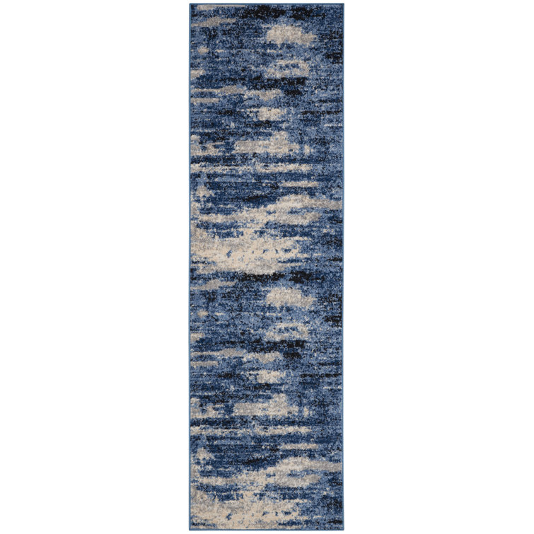 Handmade Gray Floral Abstract Easy-Care Synthetic Rug