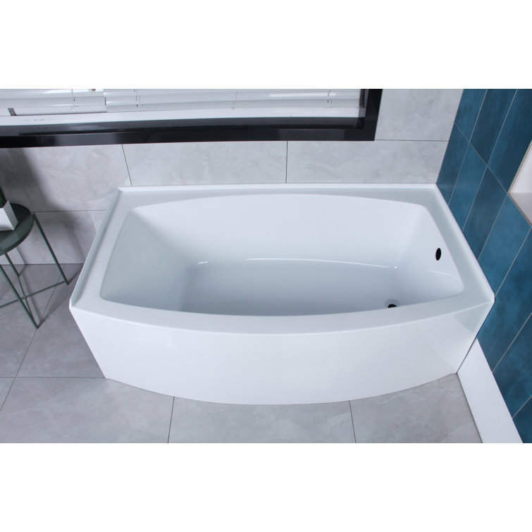 Aqua Eden 66-Inch Glossy White Acrylic Alcove Tub