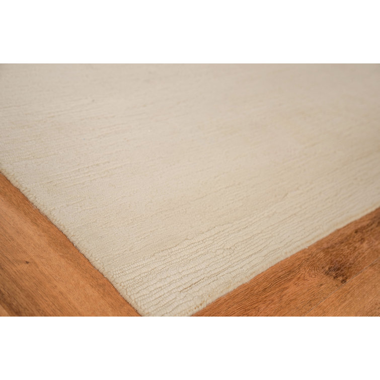 Ivory Hand-Knotted Wool Rectangular 9' x 12' Rug