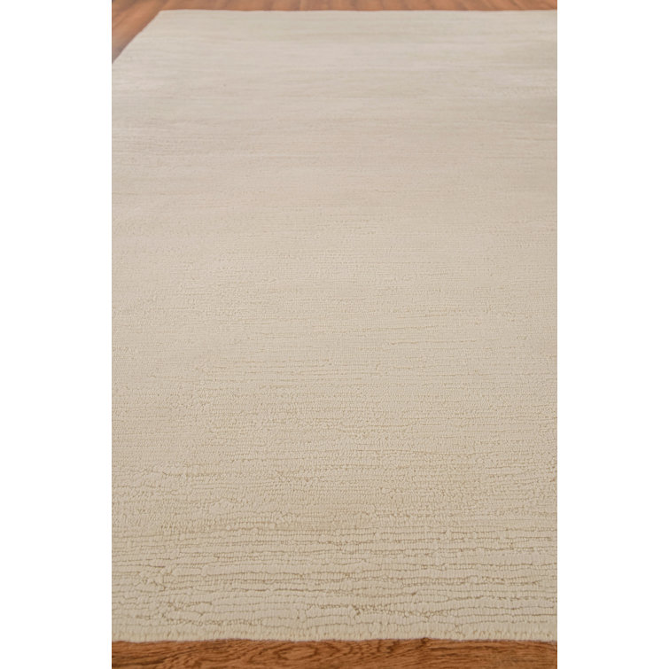 Ivory Hand-Knotted Wool Rectangular 9' x 12' Rug