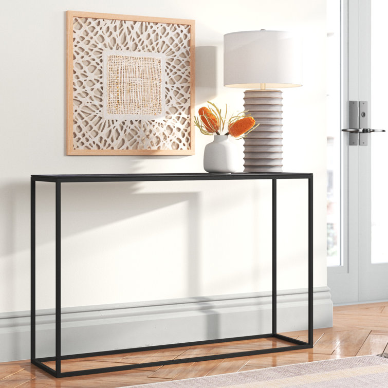 Coreene 47'' Black Iron Industrial Console Table