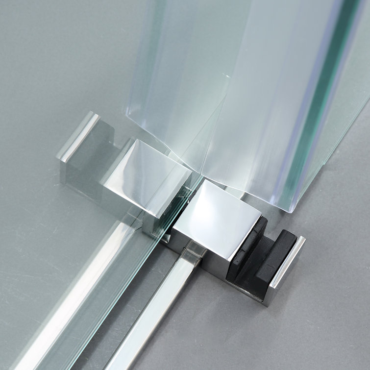 48'' Chrome Semi-Frameless Sliding Shower Door with Clear Glass