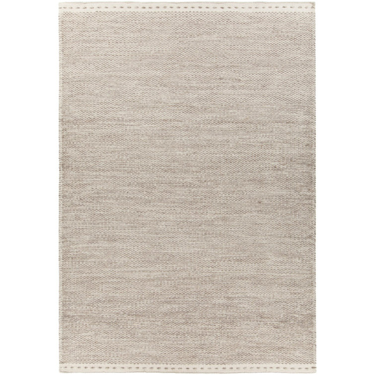 Gray Flat Woven Handmade Wool Area Rug 5' x 7'