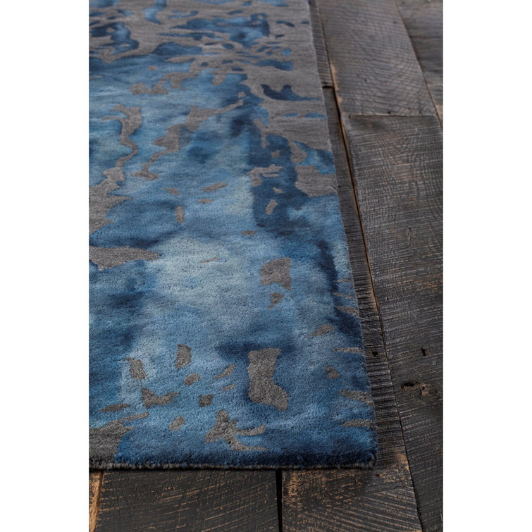 Brynn Blue and Gray Hand-Tufted Wool Rug