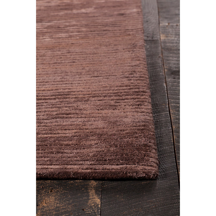 Handmade Striped Wool-Viscose Blend Rug, 3'6" x 5'6"