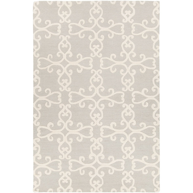 Handmade Blue Wool 5' x 7' Tufted Rectangular Rug