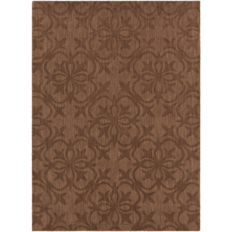 Handmade Tufted Brown Wool Rectangular Rug 9' x 13'