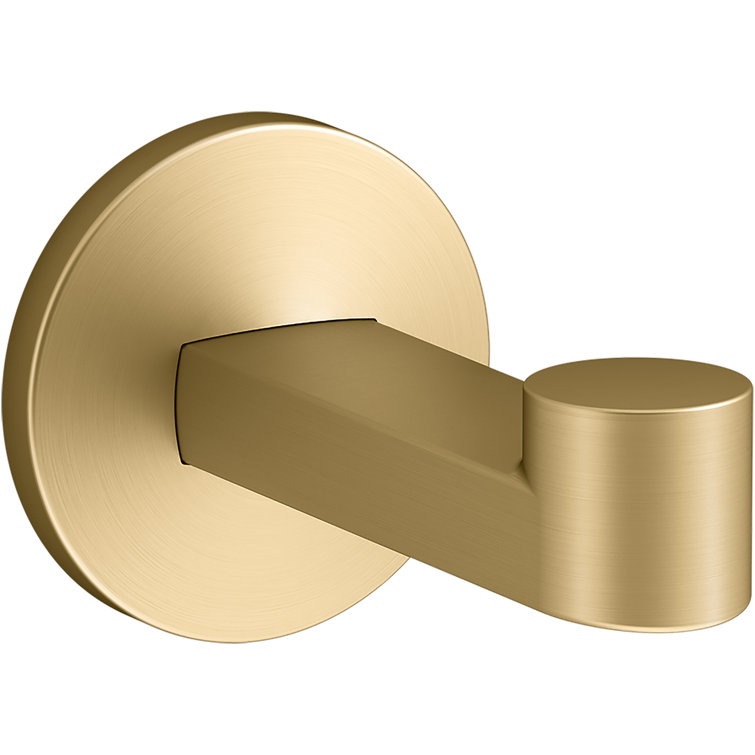 Vibrant Brushed Moderne Brass Minimalist Robe Hook