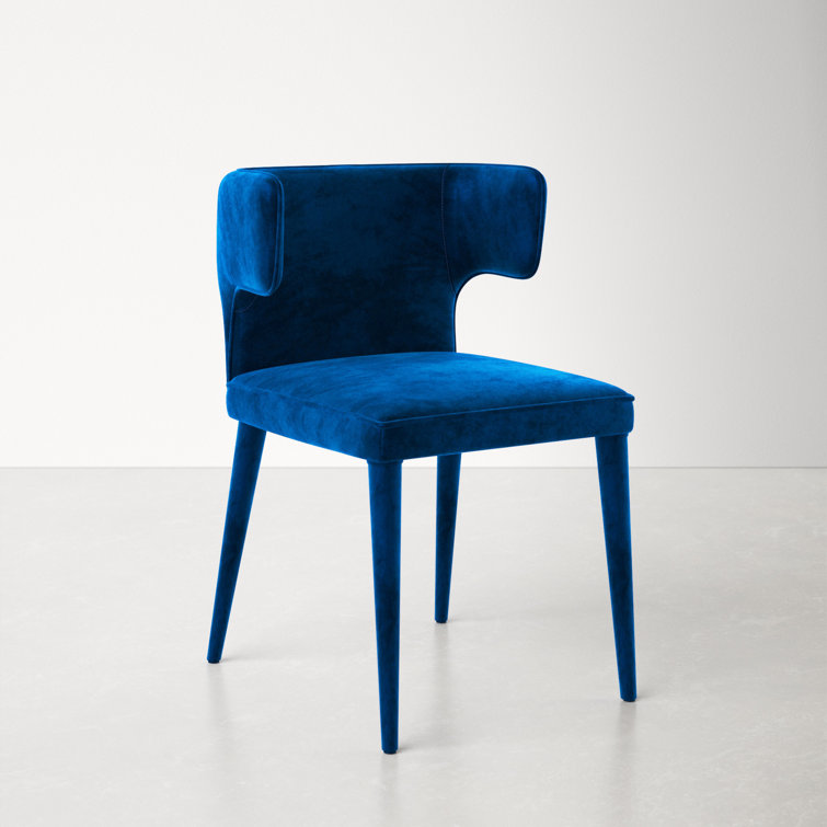 Teal Velvet Upholstered Wingback Side Chair with Metal Legs