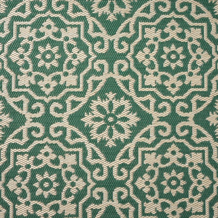 Danica 6' x 9' Green/Beige Geometric Synthetic Area Rug