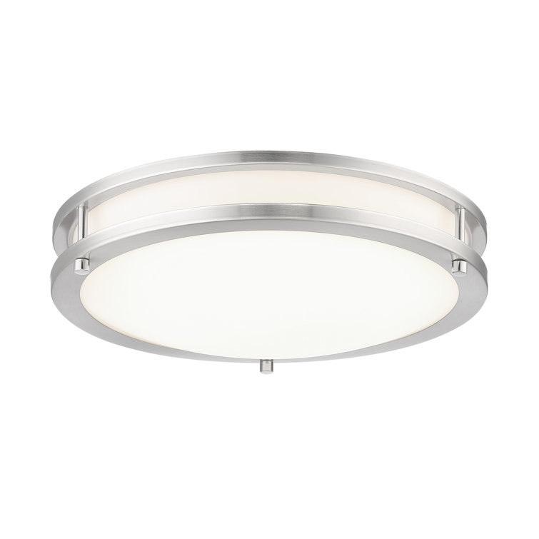 Brushed Nickel 16" LED Flush Mount with Acrylic Shade