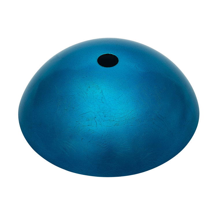 Cascade Ocean Blue Round Glass Vessel Sink with Waterfall Faucet