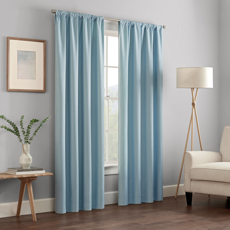 Raspberry Sill Length Polyester Blackout Curtain Panel