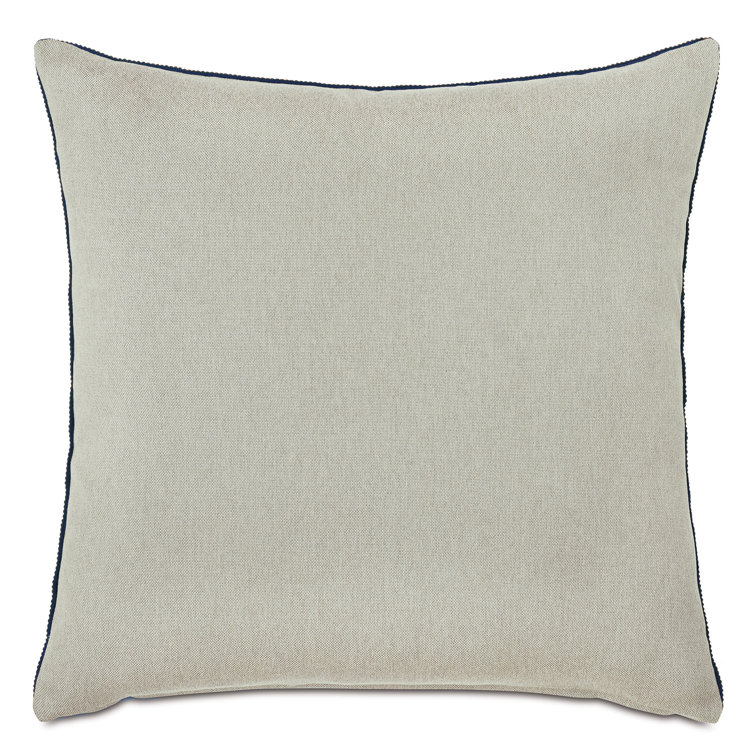 Navy and Brown Cotton Velvet Square Throw Pillow