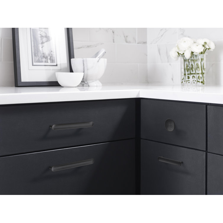 Matte Black Modern Bar Cabinet Pull with Mounting Hardware