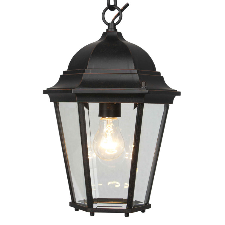 Oil Rubbed Bronze Glass Outdoor Hanging Lantern