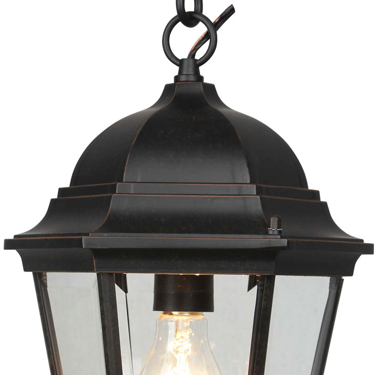 Oil Rubbed Bronze Glass Outdoor Hanging Lantern