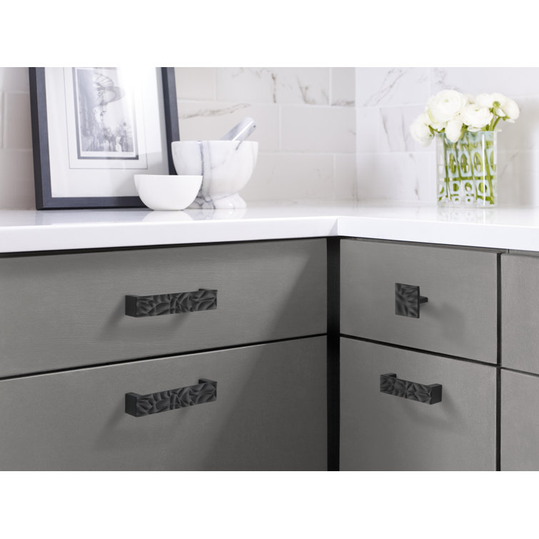 Matte Black Textured Square Cabinet Pull Handle