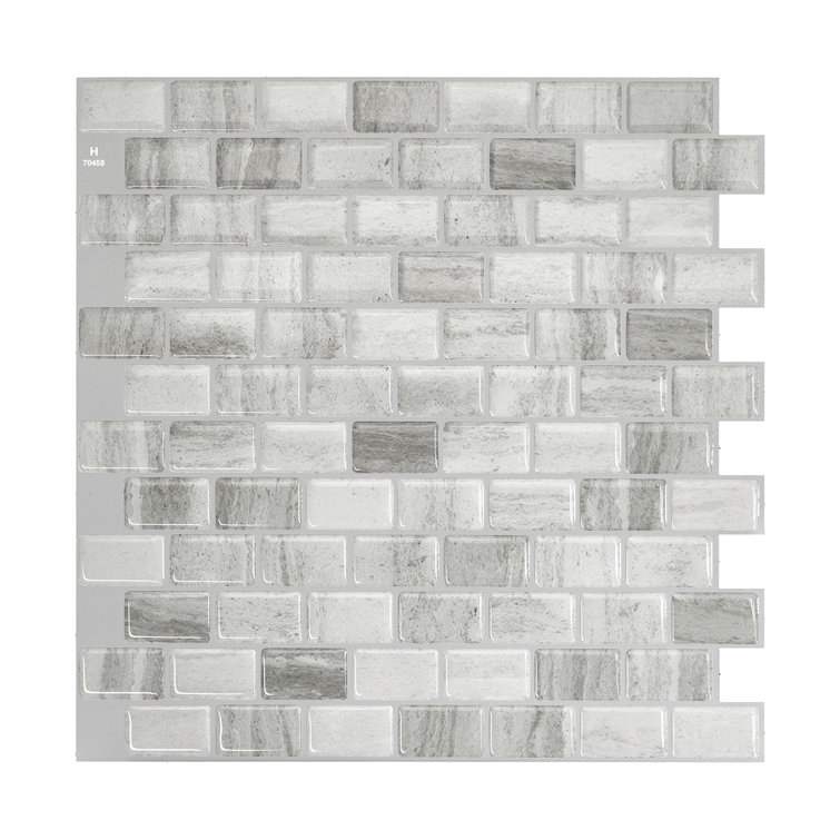 Gray Peel and Stick Gel Backsplash Tile for Kitchen and Bathroom