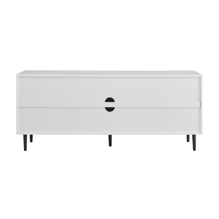 Ash Brown Faux-Bookmatch 58'' Media Console with Cabinet