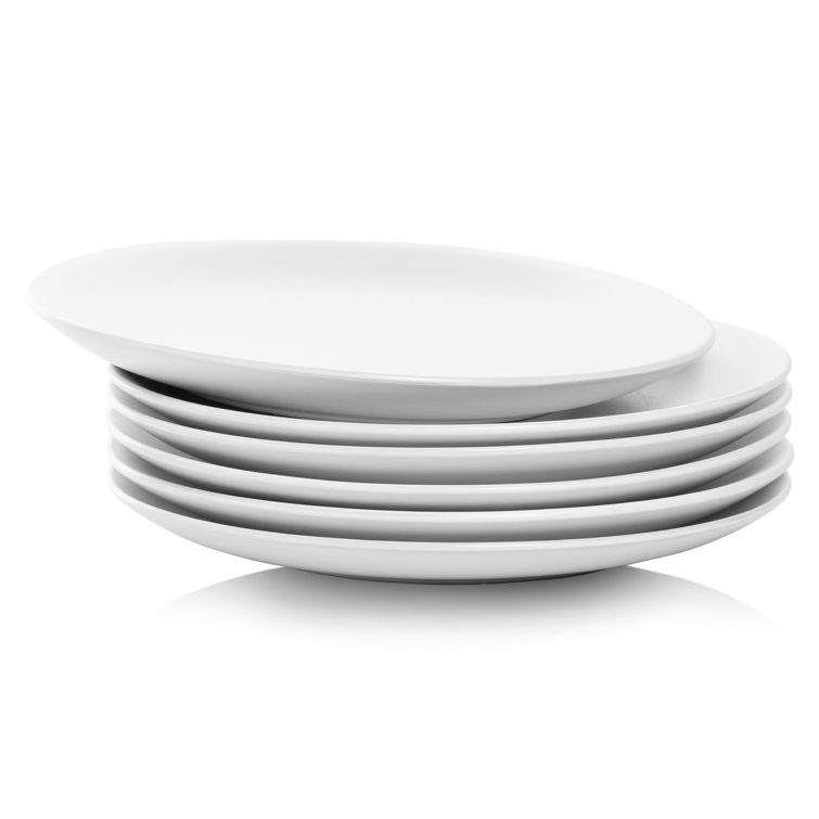 Wazee Matte White 10.5" Ceramic Dinner Plate Set