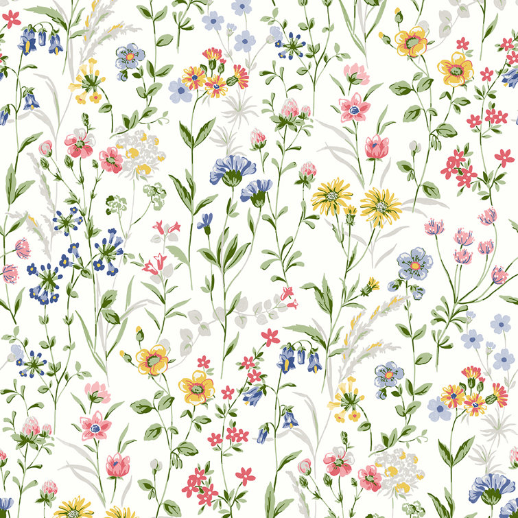 Multicolor Floral Peel and Stick Vinyl Wallpaper Roll