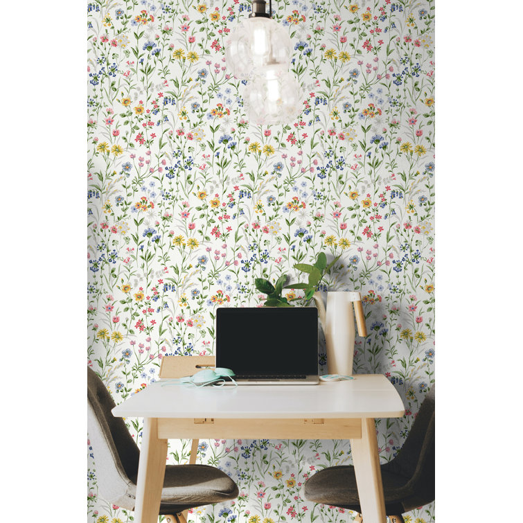 Multicolor Floral Peel and Stick Vinyl Wallpaper Roll
