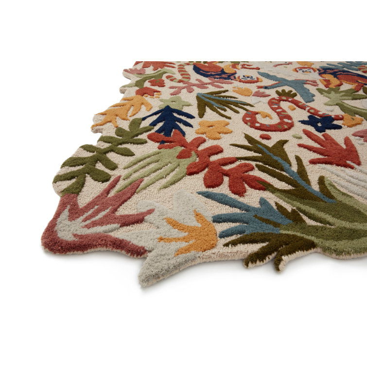 Optimism Ivory/Fiesta 5' x 7' Hand-Tufted Wool Rectangular Rug