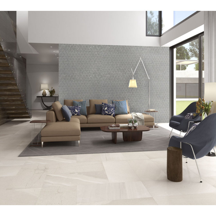 Tuscany 12x12 Beige Marble Floral Mosaic Tile