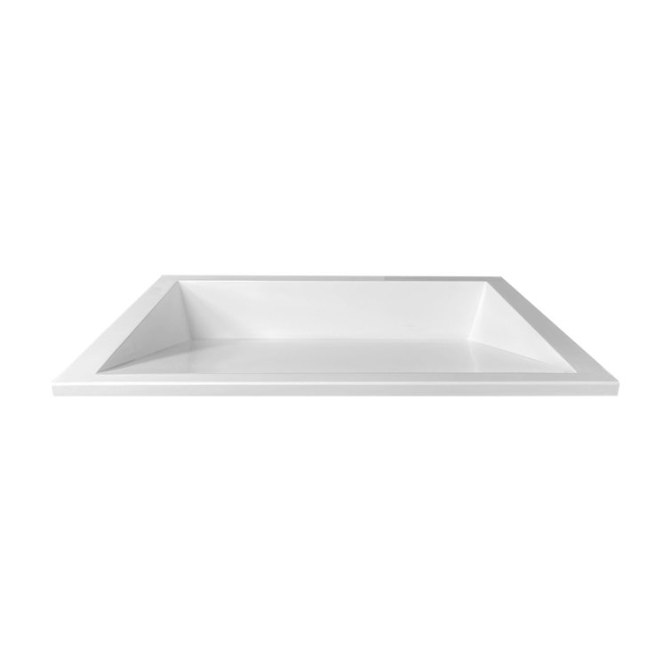White Matte Polymarble Undermount Ramp Bathroom Sink