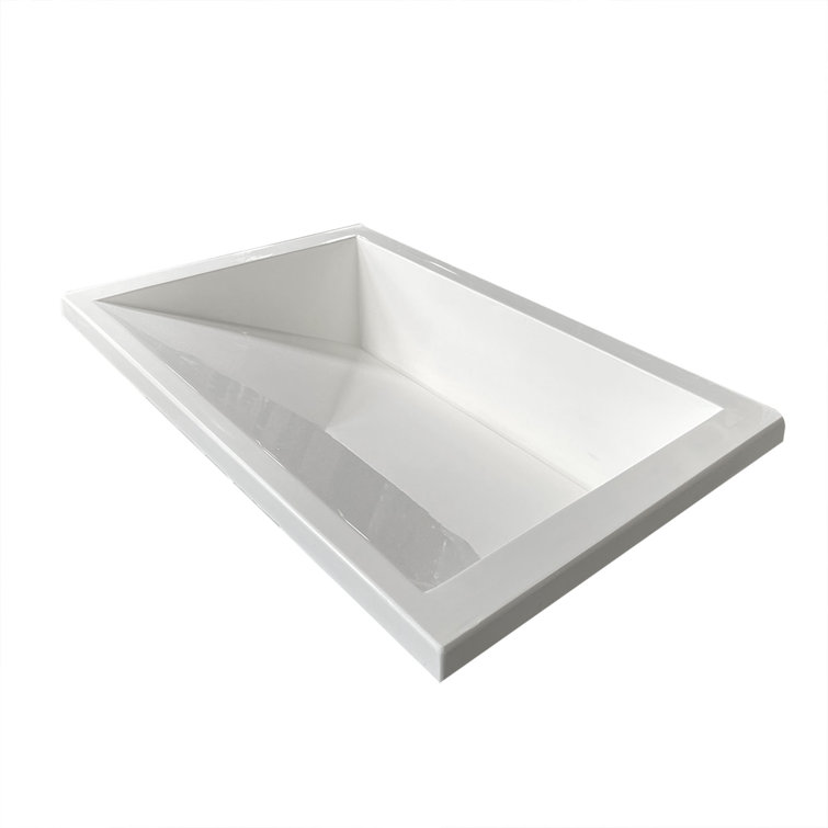 White Matte Polymarble Undermount Ramp Bathroom Sink