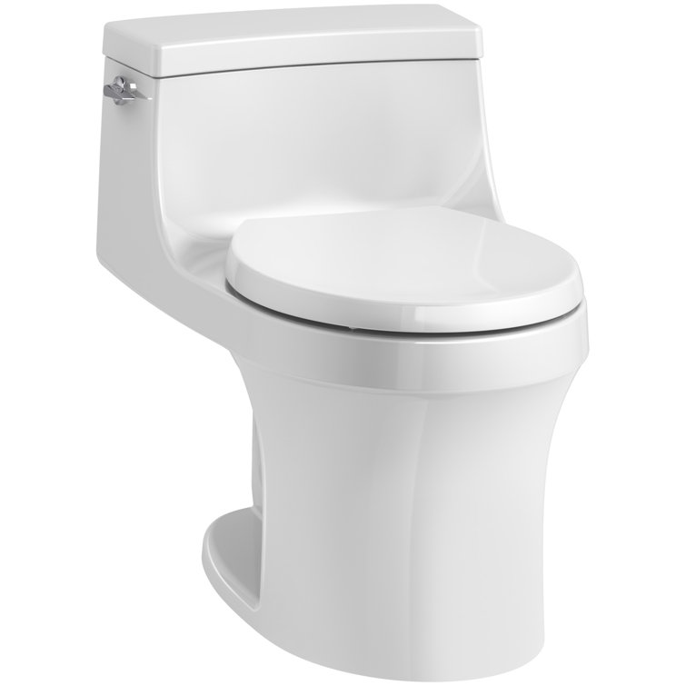 White Round One-Piece Water Efficient Toilet with Seat