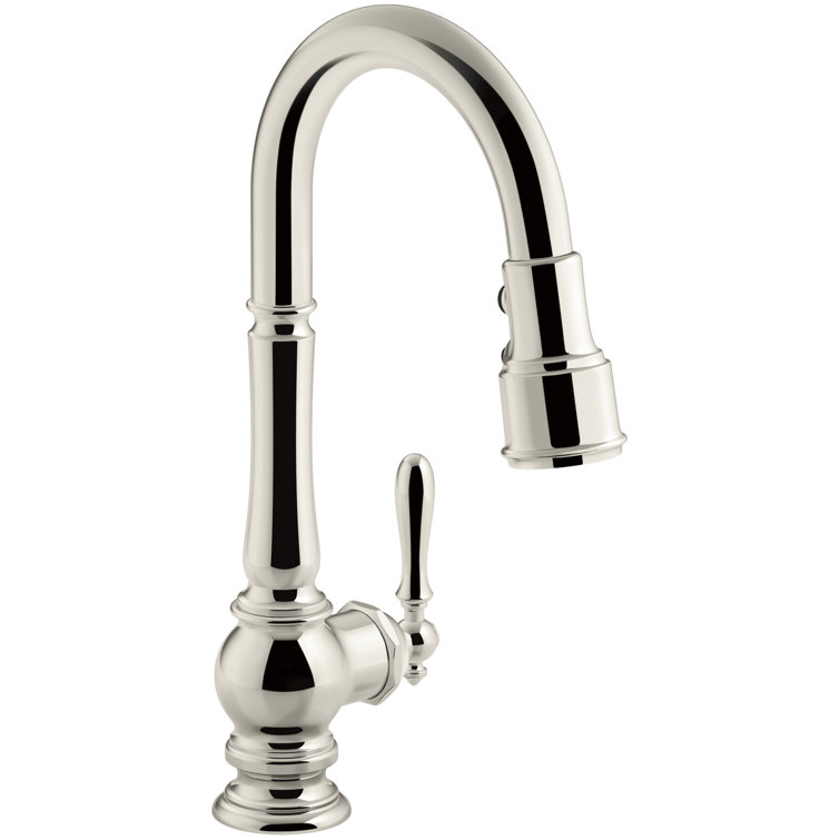 Vibrant Polished Nickel Pull-Down Kitchen Faucet with Spray