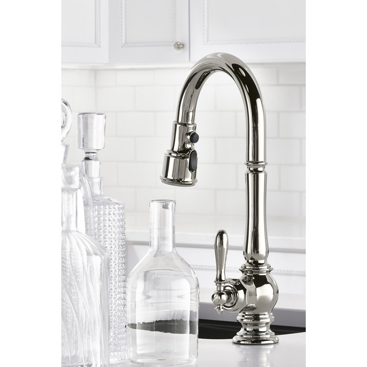 Artifacts Polished Chrome Single Handle 10" Pull Down Kitchen Faucet