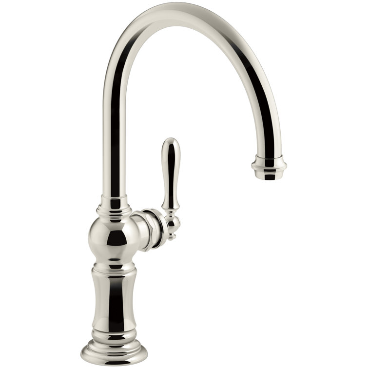 Vibrant Polished Nickel High-Arc Kitchen Faucet