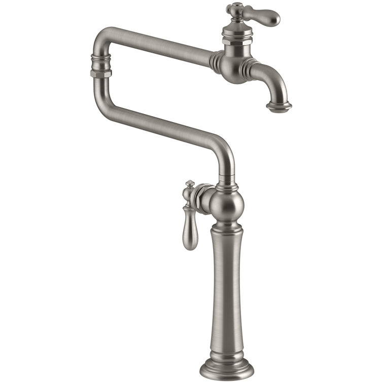 Vibrant Stainless Steel Single-Hole Deck-Mount Pot Filler