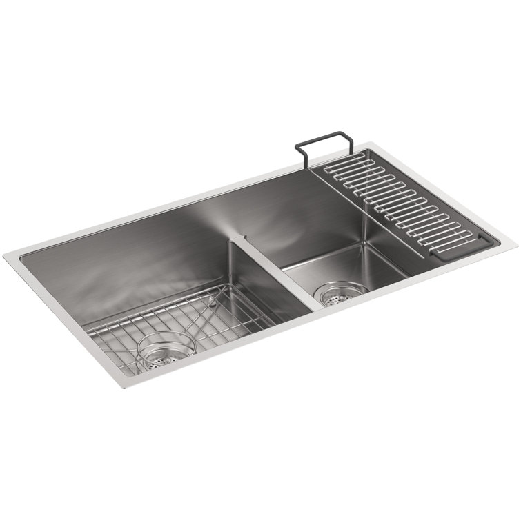 Strive 38" Stainless Steel Double Bowl Undermount Kitchen Sink