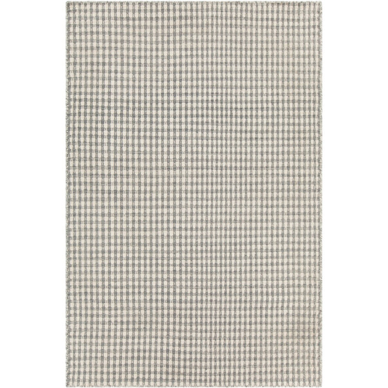 Modern Crest Beige and Gray Handwoven Wool Rug 5' x 7'