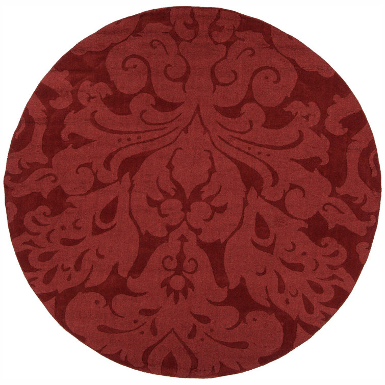 Mystica Red Round Hand-Tufted Wool Rug 8 Ft