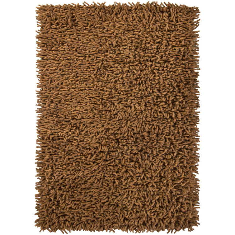 Hand-Woven Montaro Shag Wool Rug 5' x 7'6" in Rich Brown