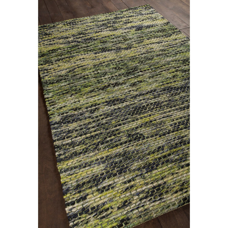 Handwoven Multicolor Stripe Shag Wool Rug 7'9" x 10'6"