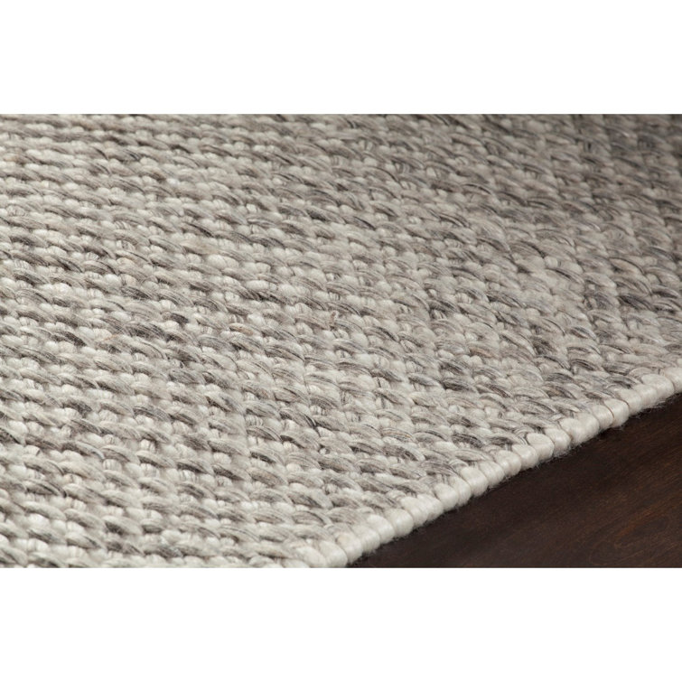 Gray Geometric Handmade Wool 5' x 7' Area Rug