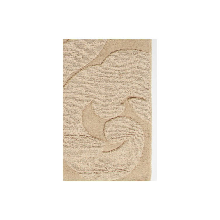 Handmade Light Gold Round Wool Tufted Area Rug 8'0" x 8'0"